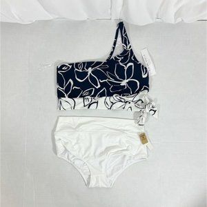 La Blanca NWT Sz 16W Moonlit One Shoulder Top & Pink SzXL White High Rise Bottom